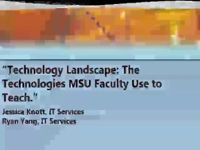 Technology Landscape: The Technologies MSU Faculty Use to Teach 02-17 ...