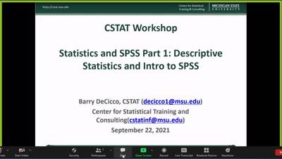 CSTAT - Statistics and SPSS Part 1: Descriptive Statistics and Intro to ...